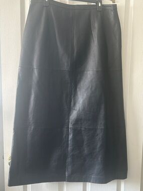 Vintage Newport News Black Leather Skirt